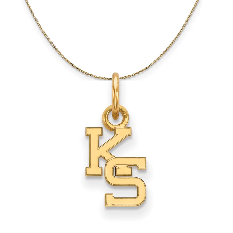 14k Yellow Gold Kansas State X-Small Necklace - 18 Inch